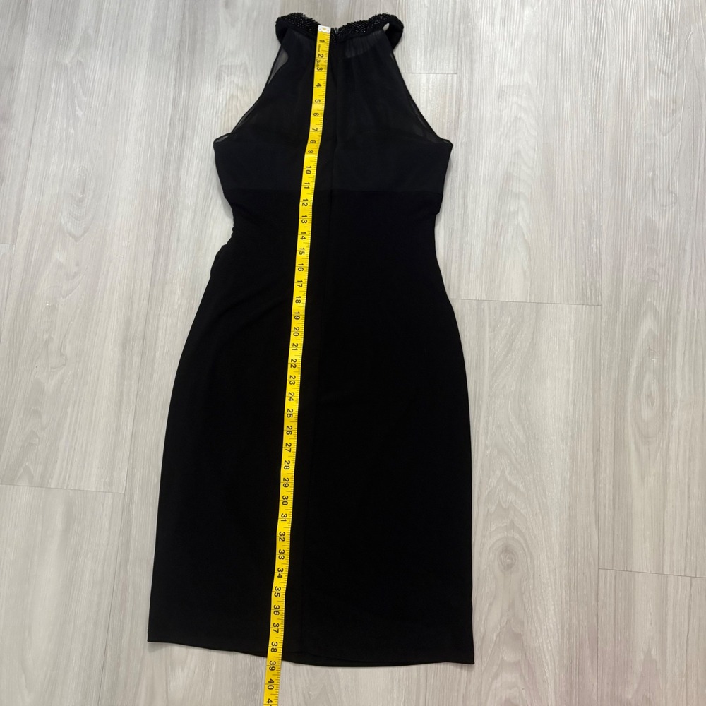 Lauren Ralph Lauren Women Dress Evening Black Beaded Halter Ruched Cocktail 6 - Picture 10 of 15
